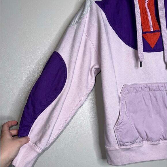 Isabel Marant Etoile Nansel Paneled Jersey/Twill Hoodie Purple/Pink Size Small - Picture 3 of 9